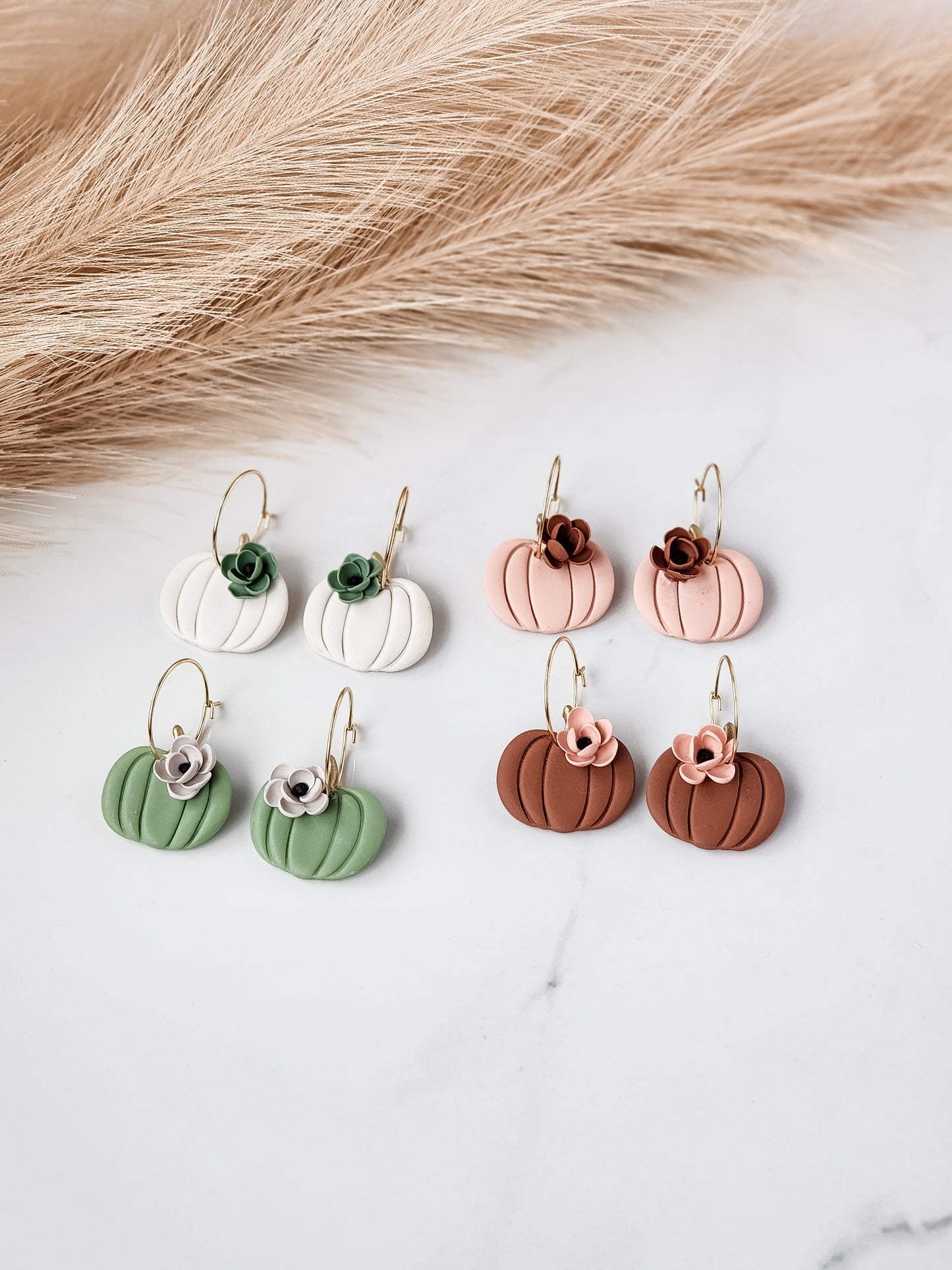 Autumn Pumpkin Mini Hoop Earrings
