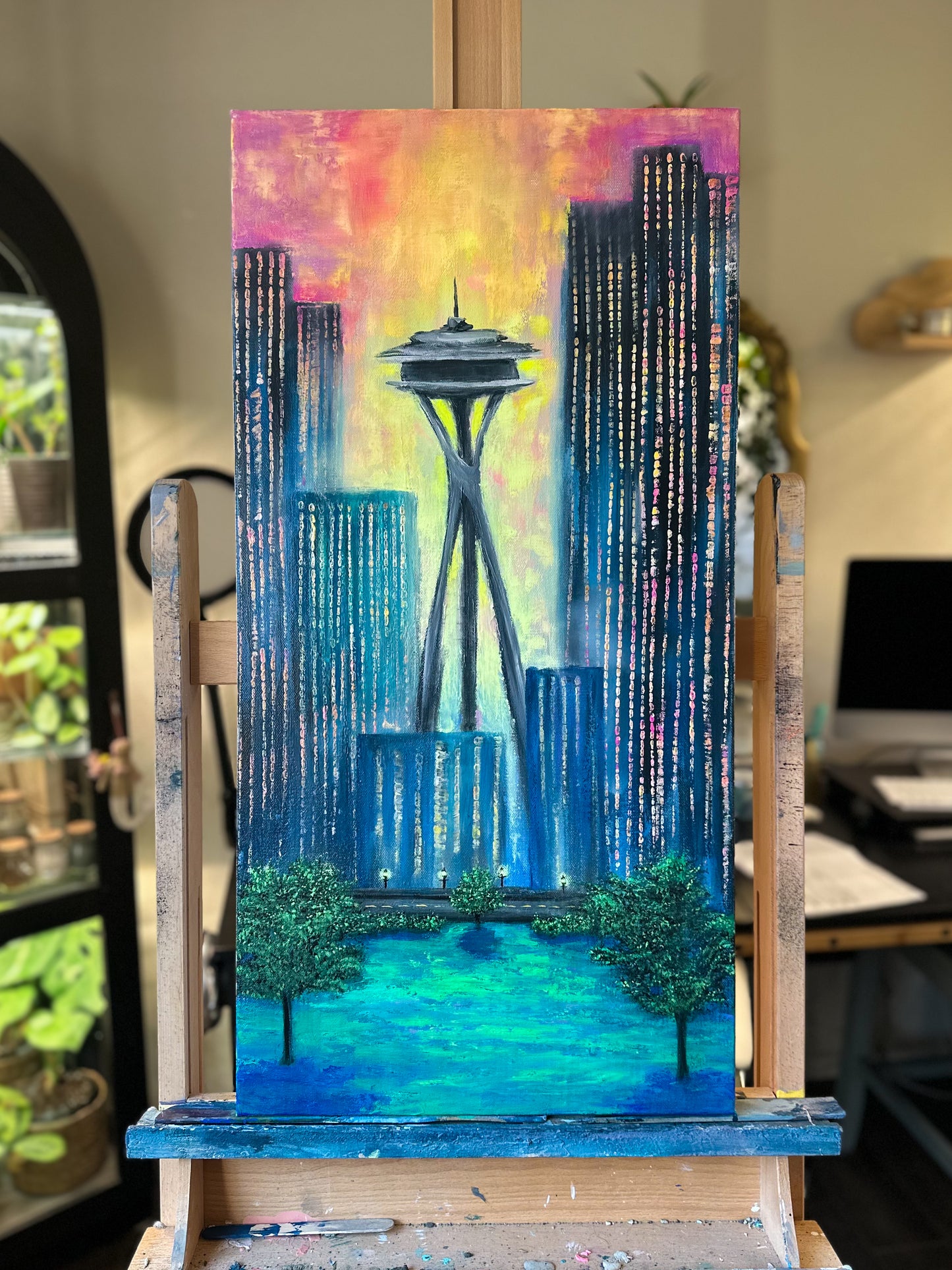 PNW Skyline Original Canvas Painting