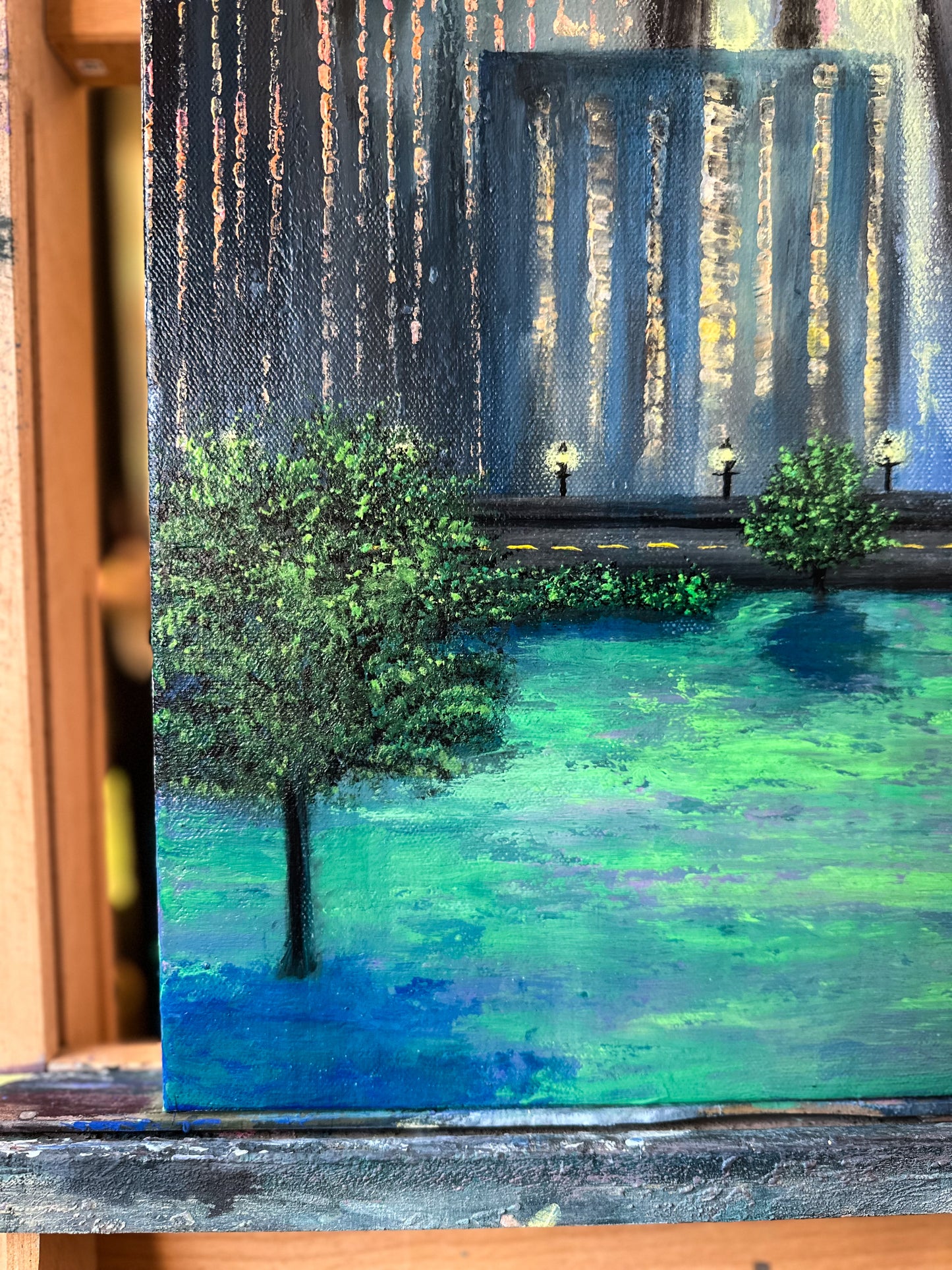 PNW Skyline Original Canvas Painting