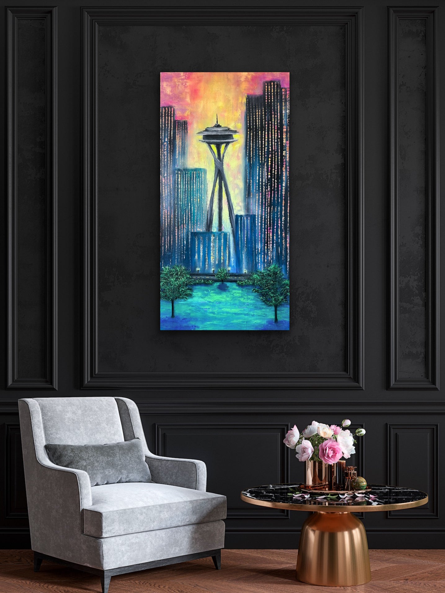 PNW Skyline Original Canvas Painting