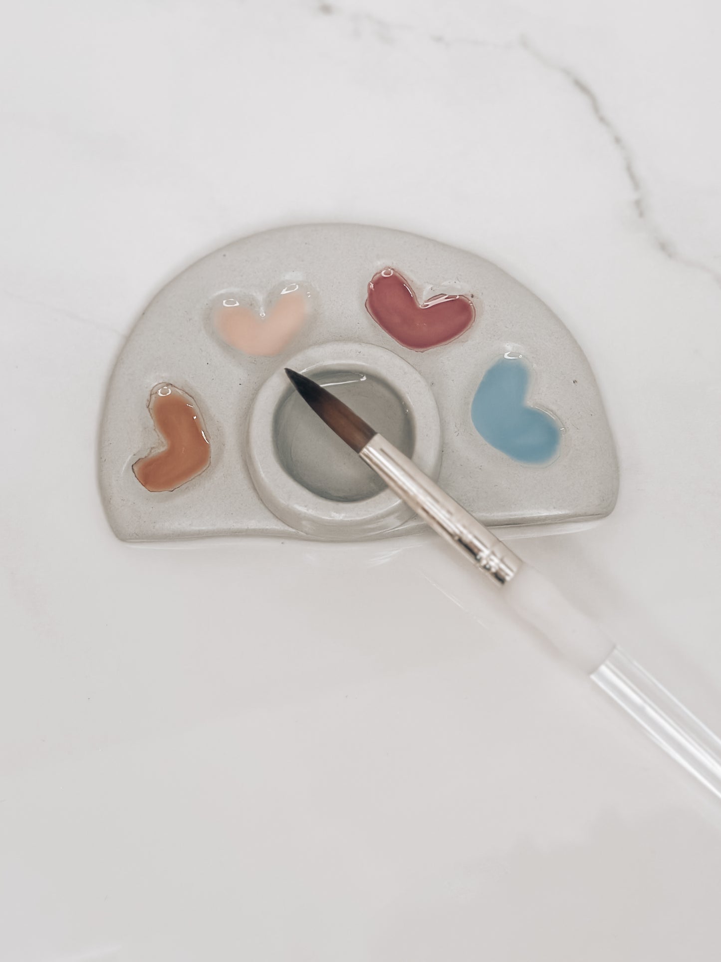 Hand Sculpted Heart Paint Palette