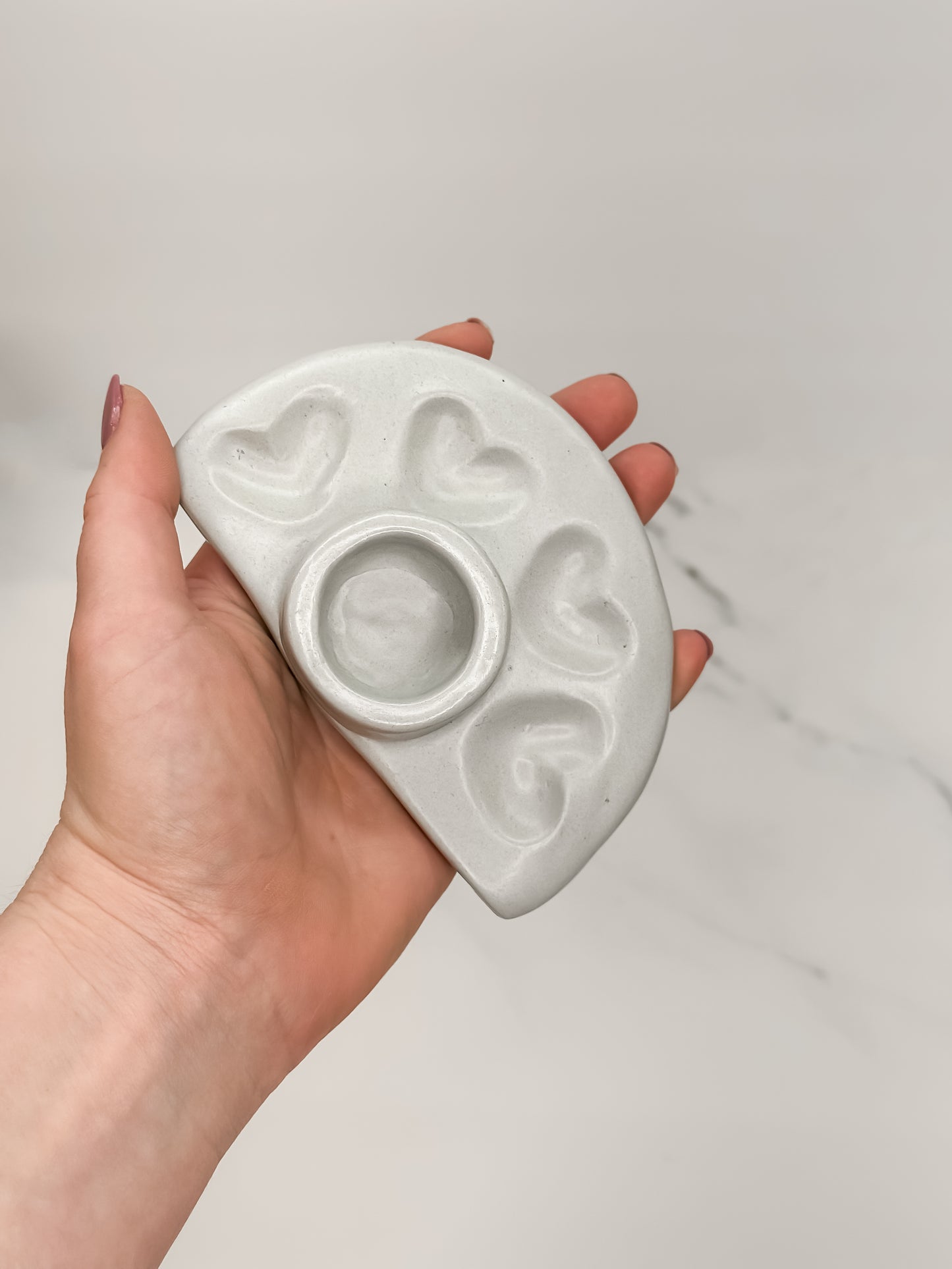 Hand Sculpted Heart Paint Palette