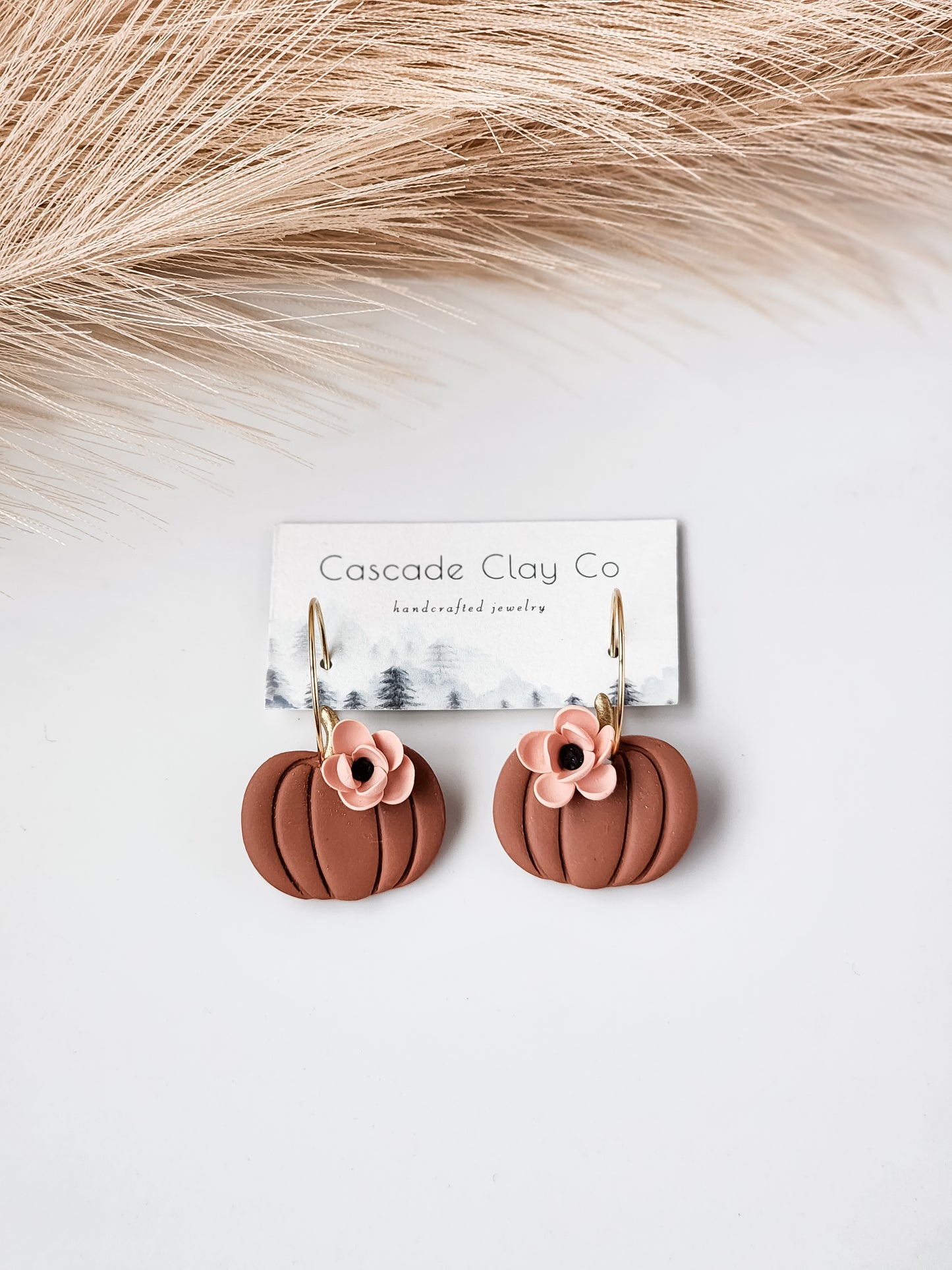 Autumn Pumpkin Mini Hoop Earrings