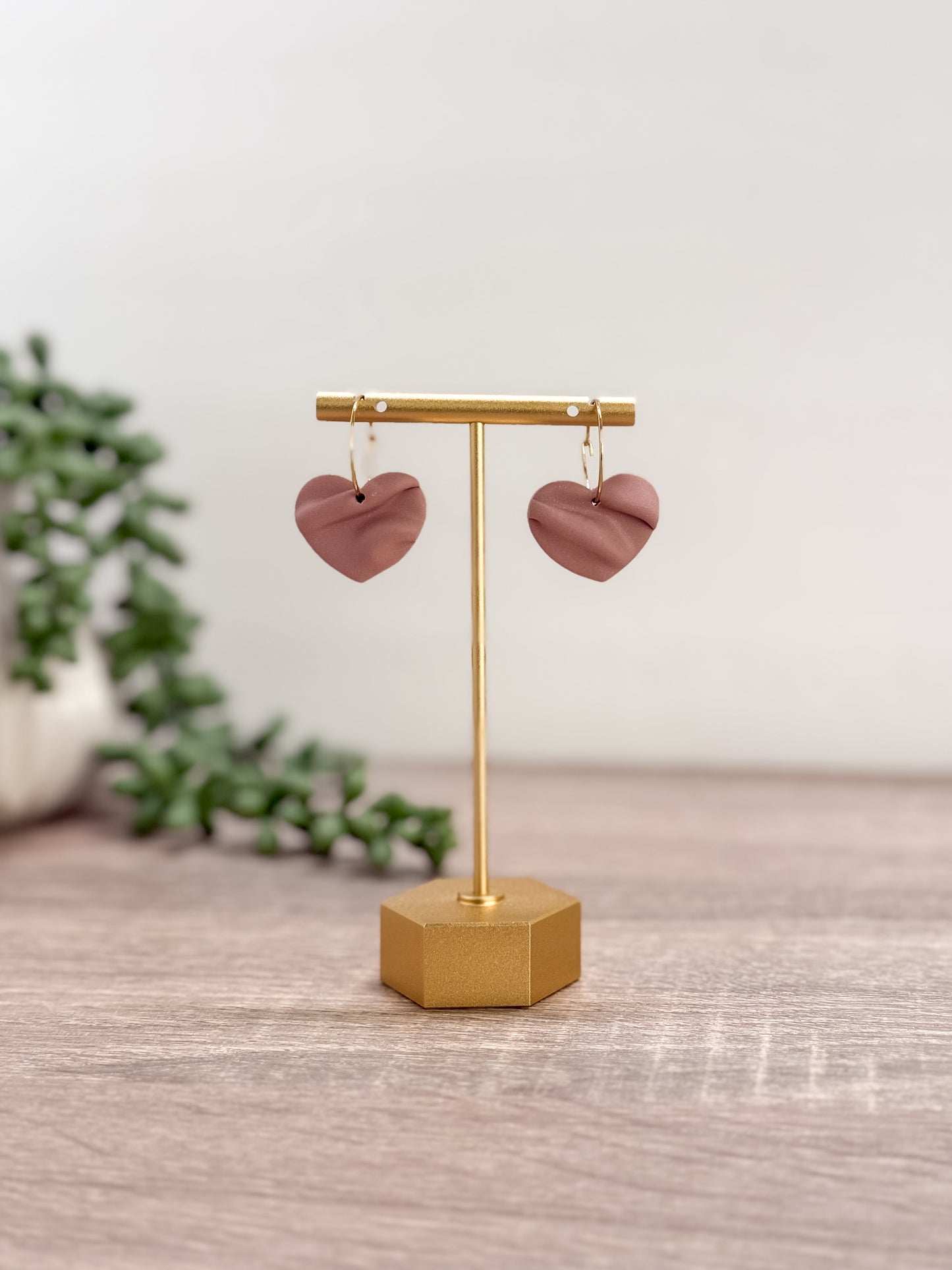 Nude Heart Earrings