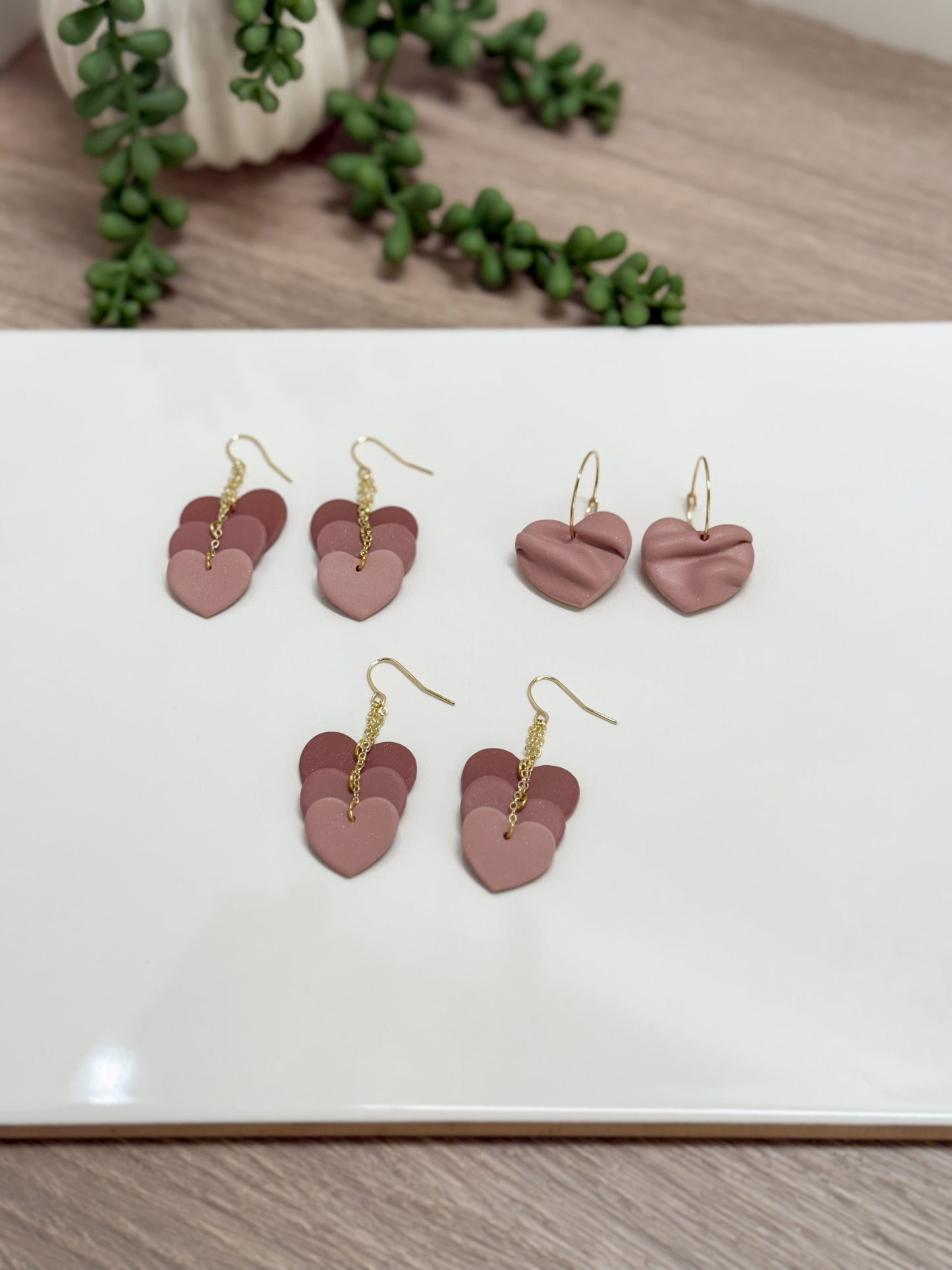 Nude Heart Earrings