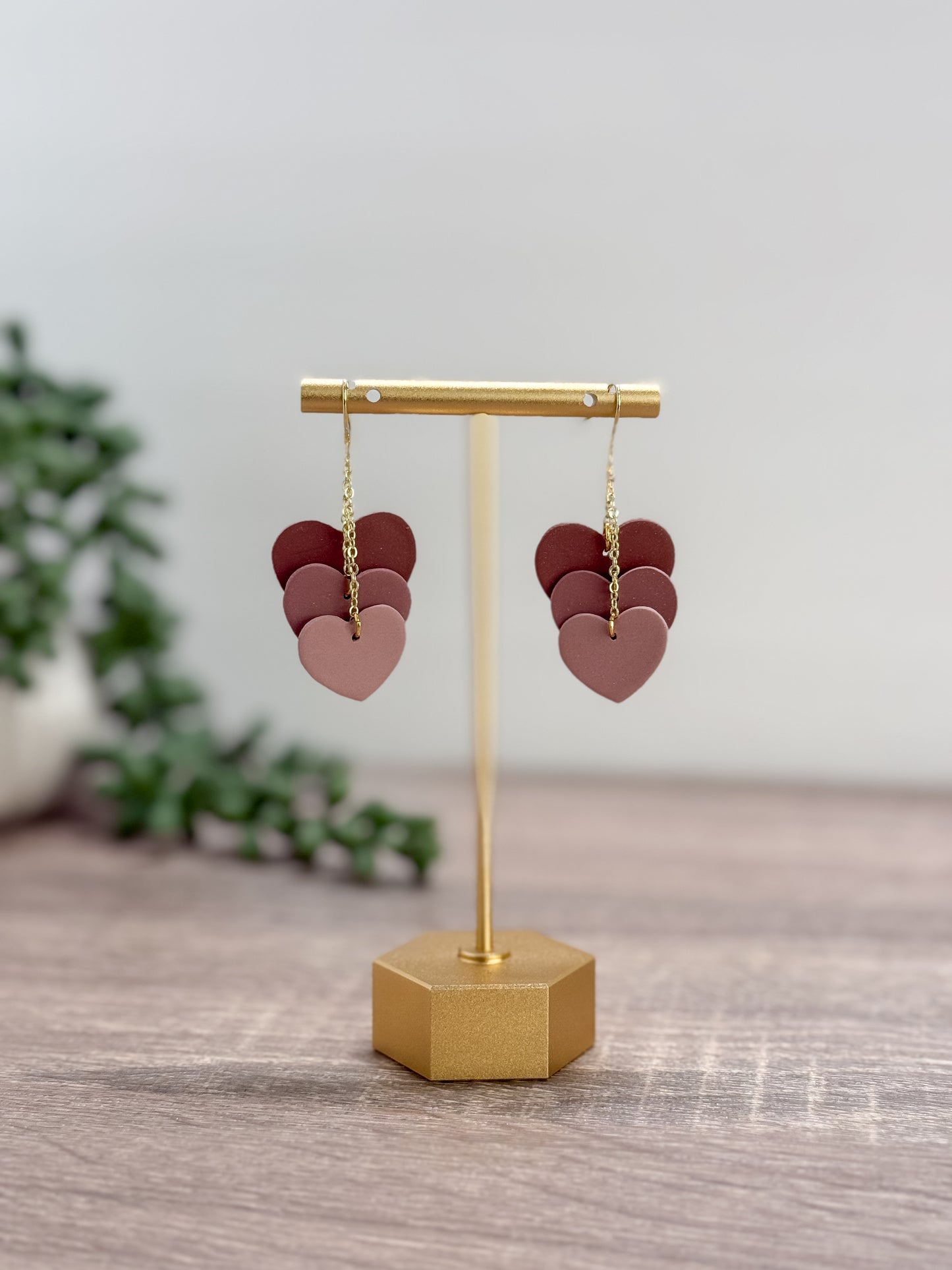 Nude Heart Earrings