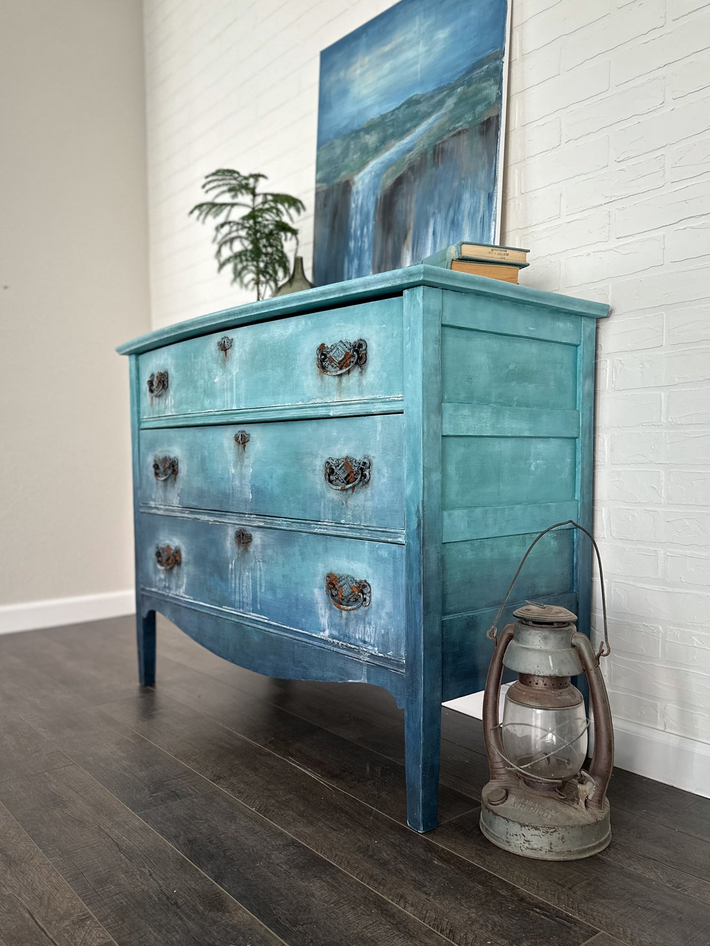 "Marina" Artistic Hand-painted Vintage Dresser