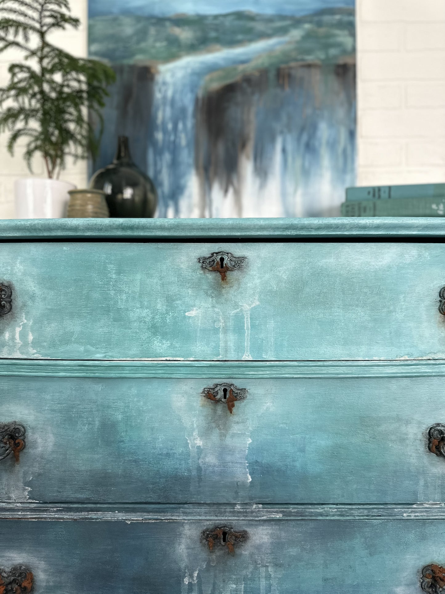 "Marina" Artistic Hand-painted Vintage Dresser