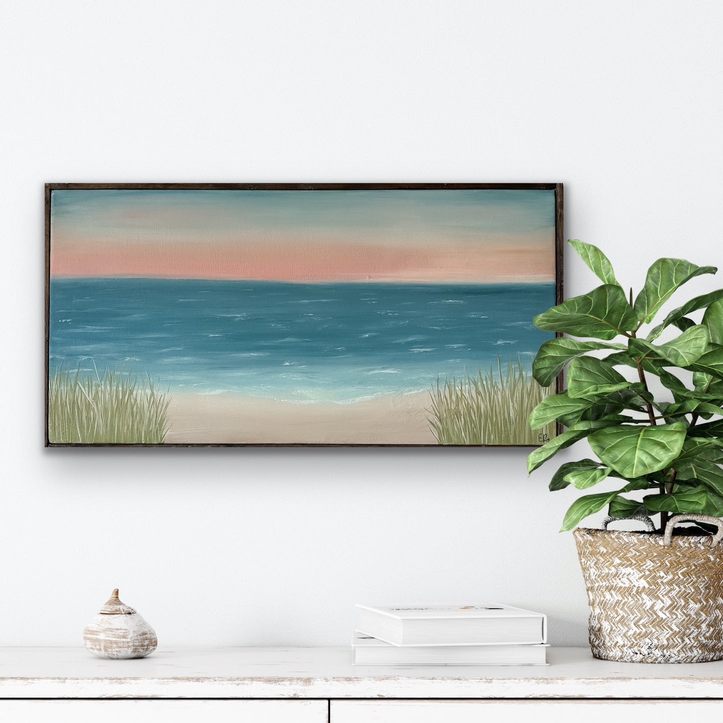 "Carolina Sunrise" Original Beach Painting Framed