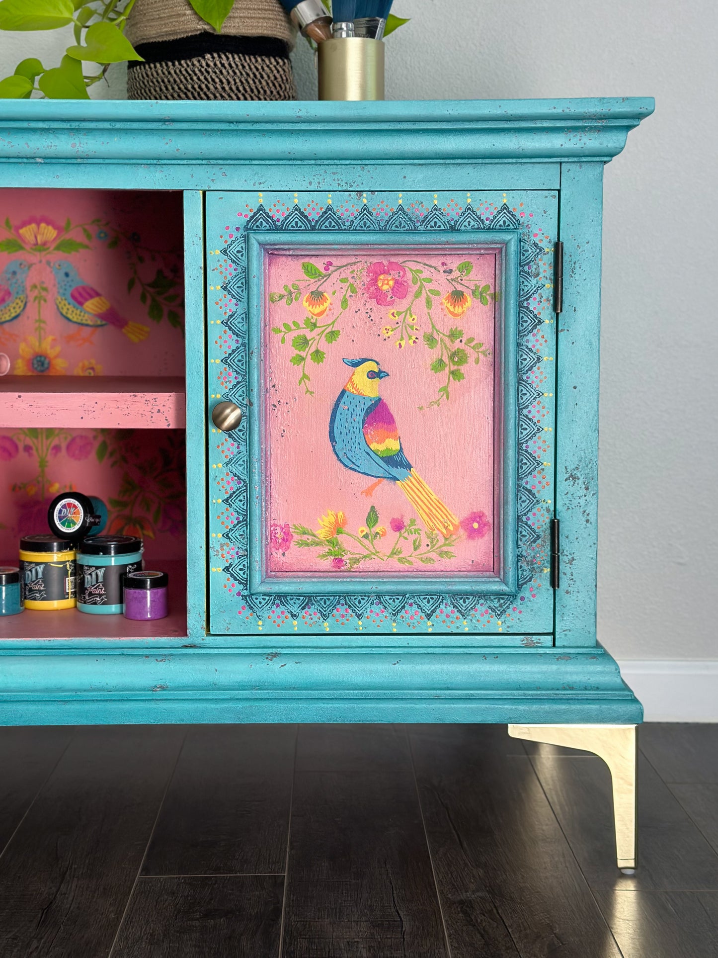 Mexican Folk Art Inspired Cabinet