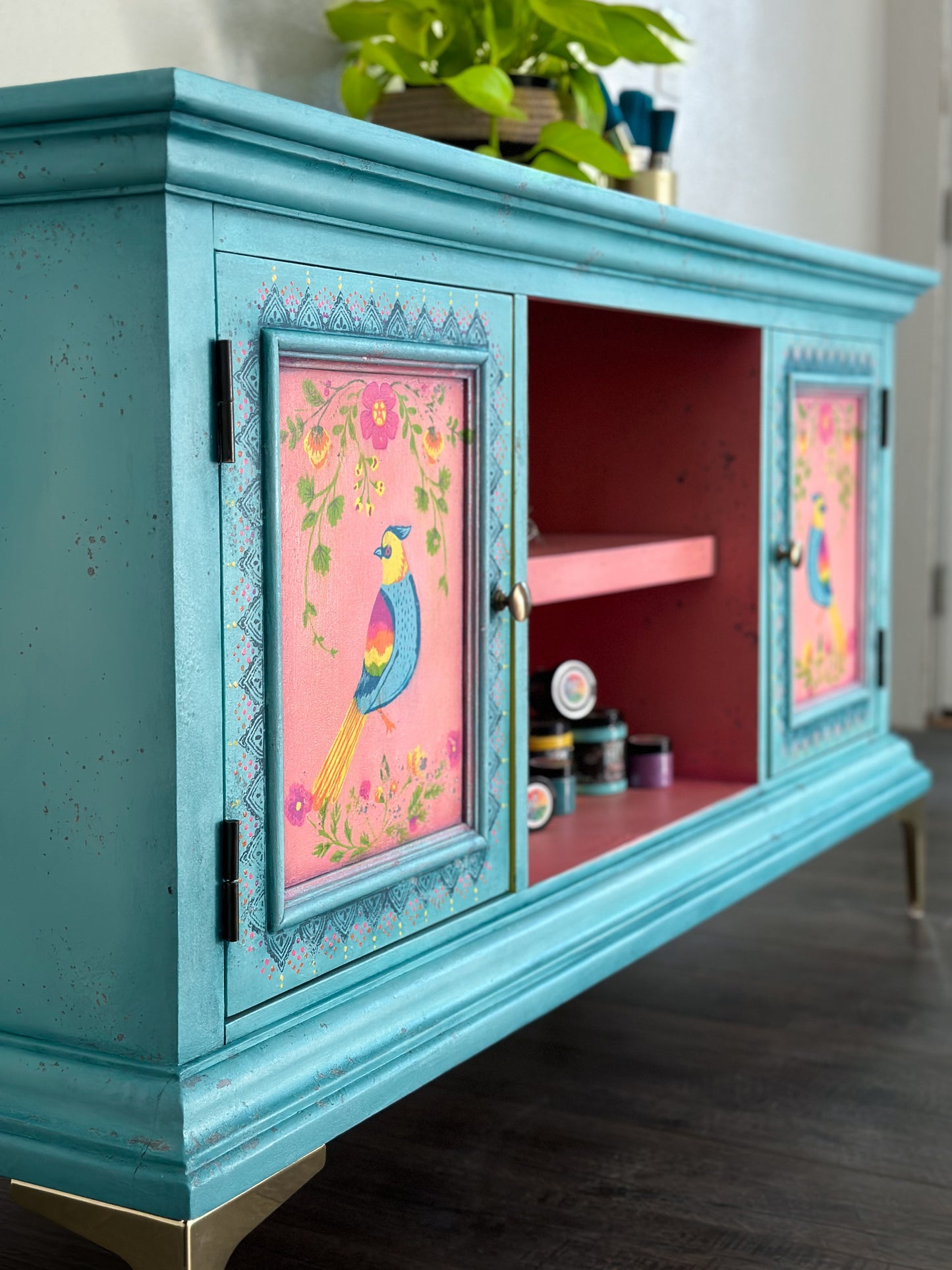 Mexican Folk Art Inspired Cabinet