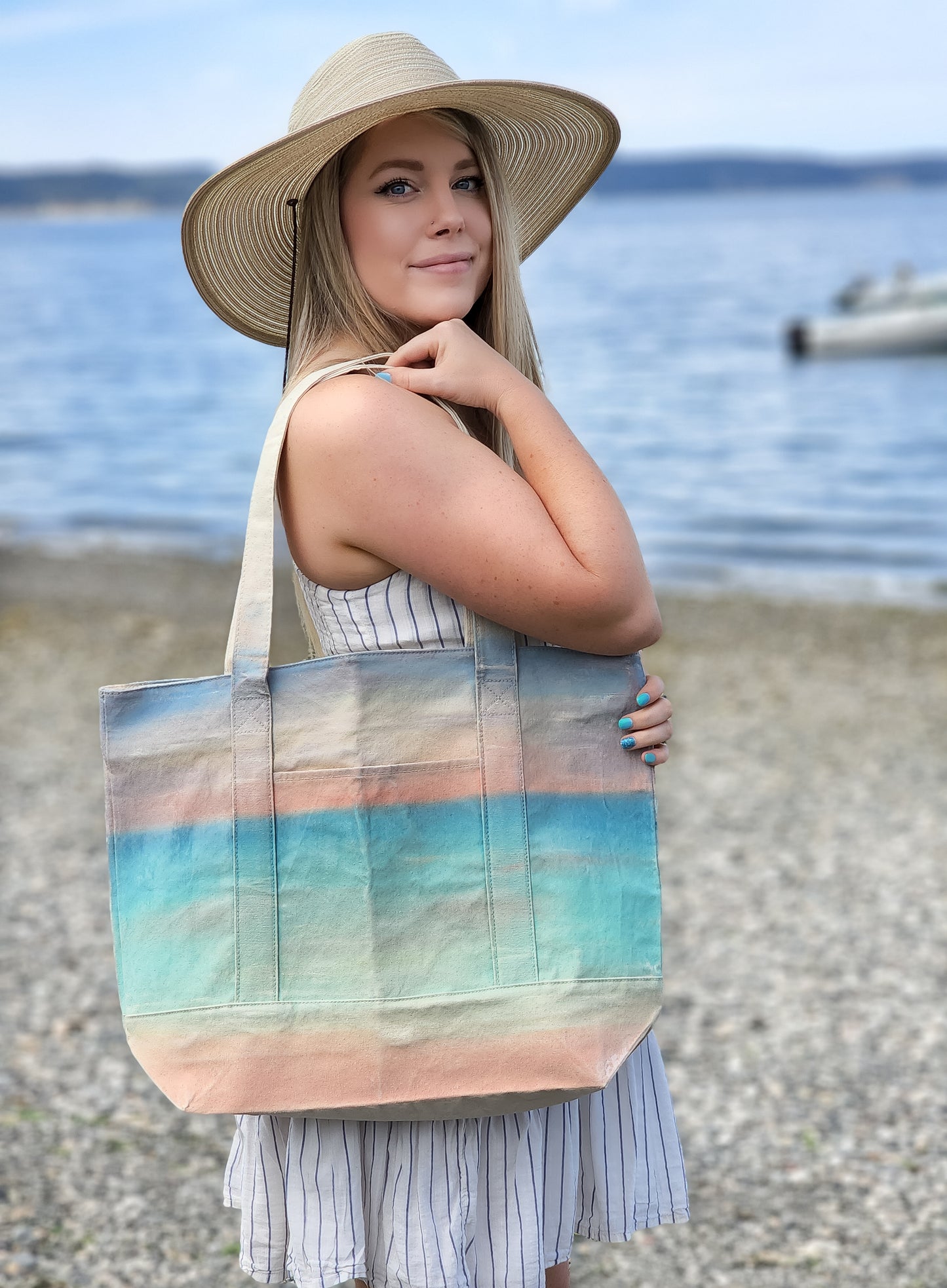 Hand Painted Canvas Tote #3