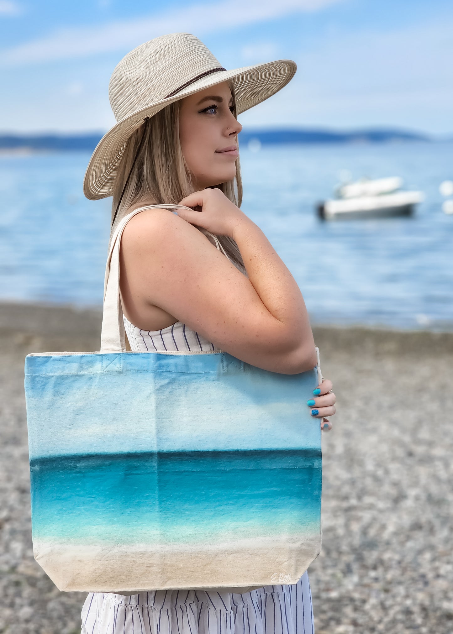 Hand Painted Canvas Tote #2
