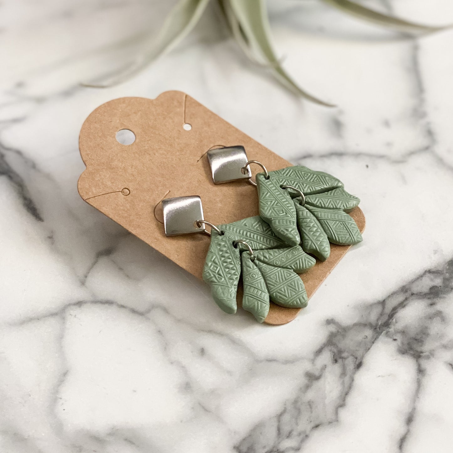 Plant Print Polymer Clay Earrings – Dear Reverie